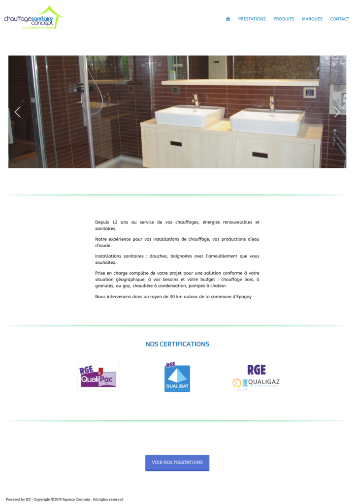 Création du site de Chauffage Sanitaire Concept